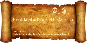Prettenhoffer Hilária névjegykártya